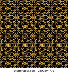 Patrón de fondo de oro con Vector de ilustración de textura de forma de color negro