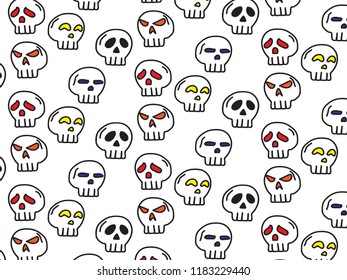 pattern background Halloween skull emotional