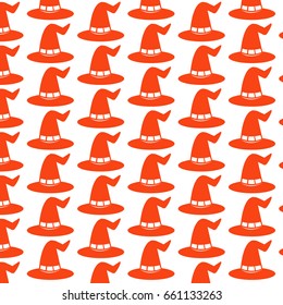 Pattern background halloween witch hat icon