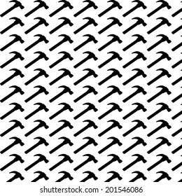 Pattern background of hammer on white