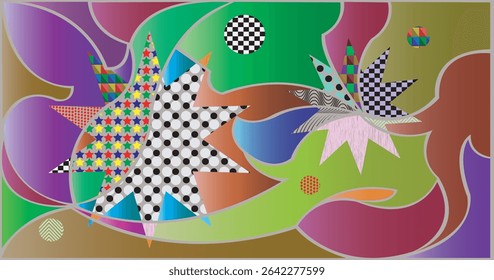 pattern background, Hand sketched Vector Pattern. Retro abstract pattern in geometric style. Abstract multicolored geometric pattern.

