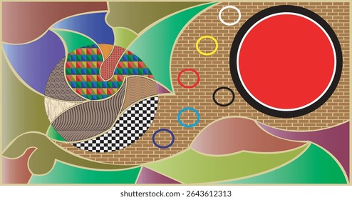 pattern background, Hand sketched Vector Pattern. Retro abstract pattern in geometric style. Abstract multicolored geometric pattern.
