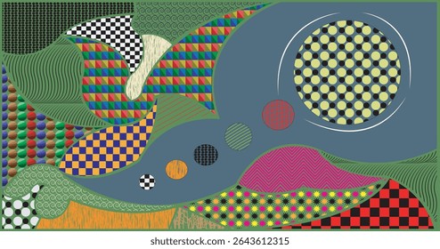 pattern background, Hand sketched Vector Pattern. Retro abstract pattern in geometric style. Abstract multicolored geometric pattern.
