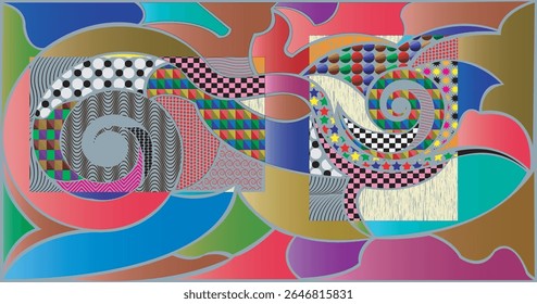pattern background, Hand sketched Vector Pattern. Retro abstract pattern in geometric style. Abstract multicolored geometric pattern. 