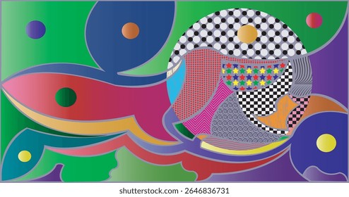 pattern background, Hand sketched Vector Pattern. Retro abstract pattern in geometric style. Abstract multicolored geometric pattern.

