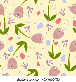 pattern background happy easter with eggs