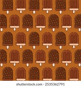 Pattern background with ice cream icons Vector