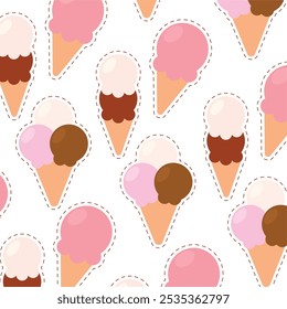 Fondo del patrón con los iconos del helado Vector
