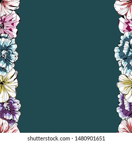 Pattern background illustration of beautiful colorful flowers