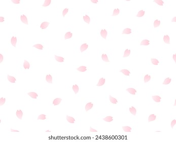 Pattern background illustration with scattered pink cherry blossom petals