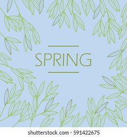 pattern background with leaves. banner with summer or sring sale