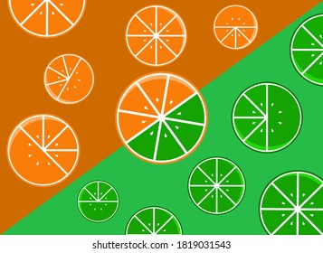 Pattern background lemon orange vector design fruit texture