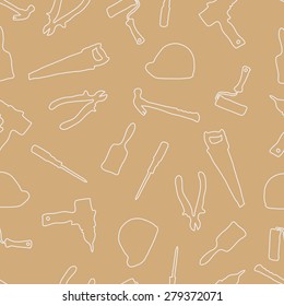 The pattern for the background , made of outlines of business building tools