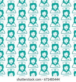 Pattern background Nurse Face emotion Icon