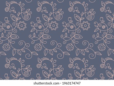 pattern background with outline floral