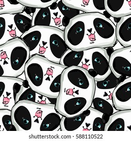 Pattern background with panda 