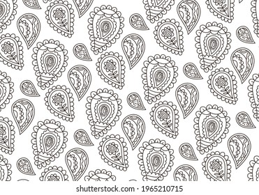 pattern background with pasley flower plant