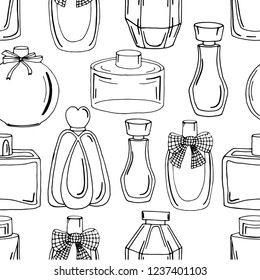 pattern background of perfume, perfume bottles, seamless vector