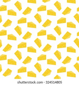 Pattern background with  pieces of cheese seamless