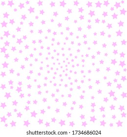 Fondo del patrón con estrellas rosas. Resumen de antecedentes con muchas estrellas al azar cayendo 