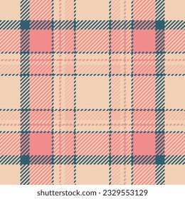 Funda de fondo de patrón de tejido tartán sin soldadura con una textura vectorial de tela de corte en colores rojo y claro.