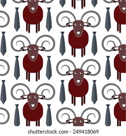 Pattern background with ram and tie