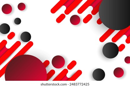 Pattern background with red and black circle objects