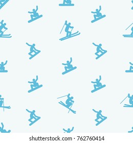 Pattern background seamless skiing. Vector illustration.