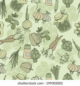 pattern background seamless, vector vegetables illustration.