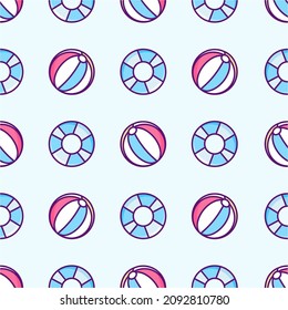 pattern background swiming float and ball, vector design