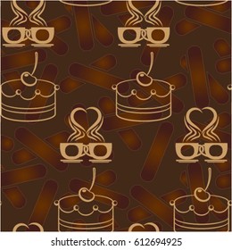 Pattern. Background texture. cakes, coffee.