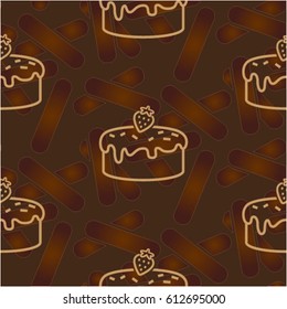 Pattern. Background texture. cakes, coffee.