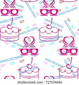 Pattern. Background texture. cakes, coffee