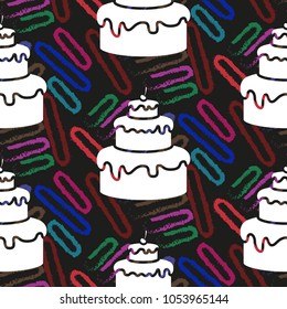 Pattern. Background texture. cakes, ice cream, coffee, croissant.