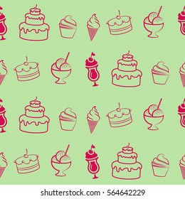 Pattern. Background texture. cakes, ice cream.