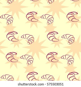 Pattern. Background texture. cakes, ice cream, coffee, croissant.