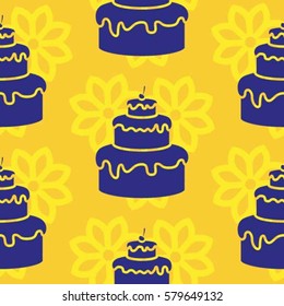 Pattern. Background texture. cakes, ice cream, coffee, croissant.