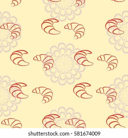 Pattern. Background texture. cakes, ice cream, coffee, croissant.