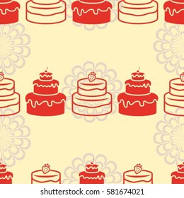 Pattern. Background texture. cakes, ice cream, coffee, croissant.