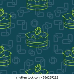 Pattern. Background texture. cakes, ice cream, coffee, croissant.