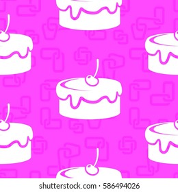 Pattern. Background texture. cakes, ice cream, coffee, croissant.