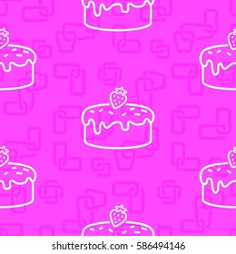 Pattern. Background texture. cakes, ice cream, coffee, croissant.