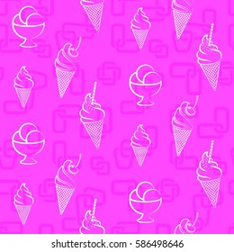 Pattern. Background texture. cakes, ice cream, coffee, croissant.