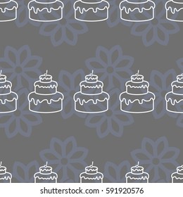 Pattern. Background texture. cakes, ice cream, coffee, croissant.