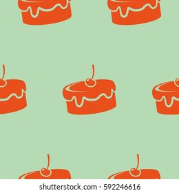 Pattern. Background texture. cakes, ice cream, coffee, croissant.