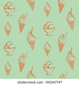 Pattern. Background texture. cakes, ice cream, coffee, croissant.