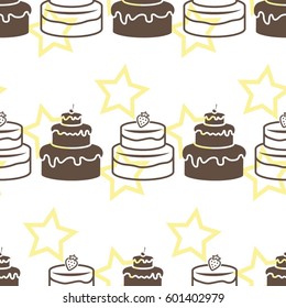 Pattern. Background texture. cakes, ice cream, coffee, croissant.