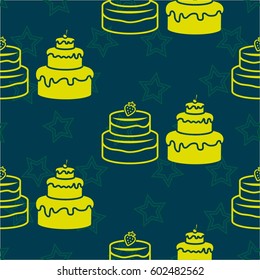 Pattern. Background texture. cakes, ice cream, coffee, croissant.