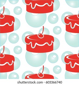 Pattern. Background texture. cakes, ice cream, coffee, croissant.