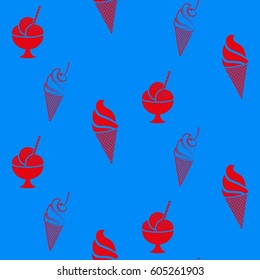 Pattern. Background texture. cakes, ice cream, coffee, croissant.